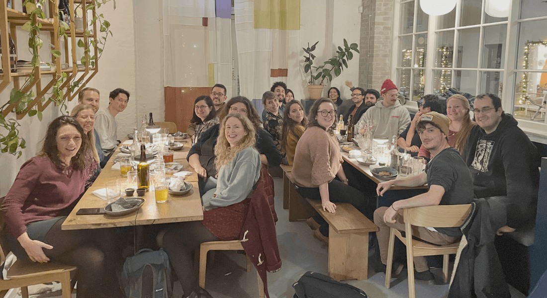 BIO Postdoc members wine and dining together